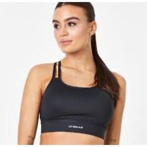 LA‎ Gear Black Sports Bra Workout Gym Fitness Double Strap Size US 4 High Impact